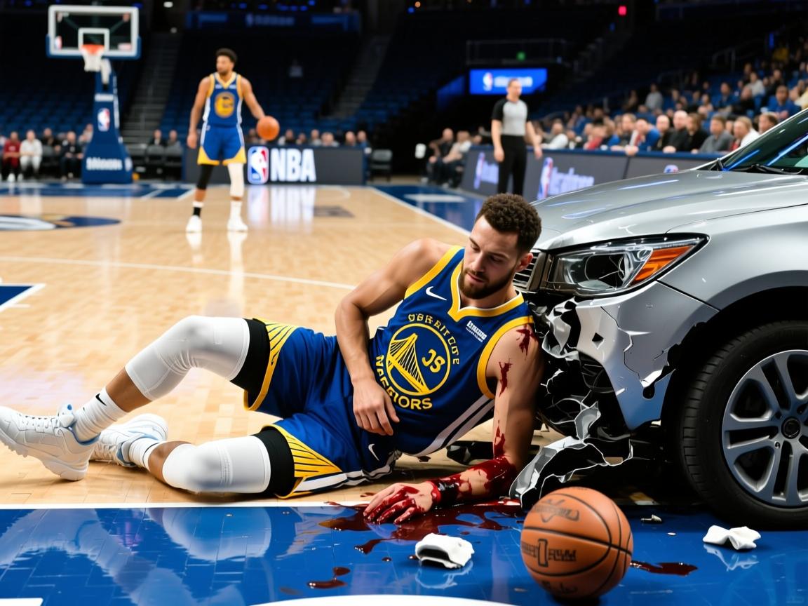 勇士队后卫意外遭遇路口事故伤病 第3张