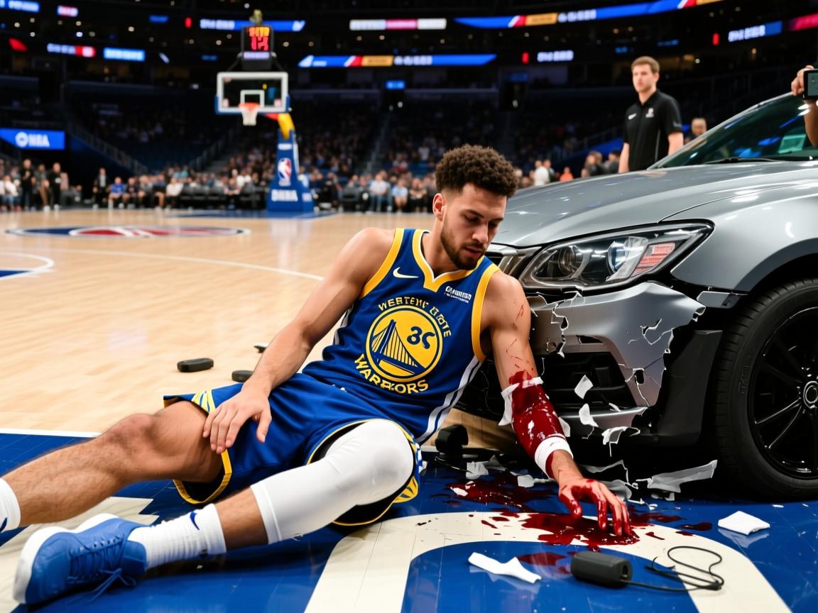 勇士队后卫意外遭遇路口事故伤病 第3张